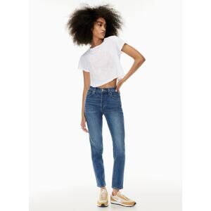 Denim Forum The Yoko High Rise Slim Jeans Medium Wash Organic Cotton 26